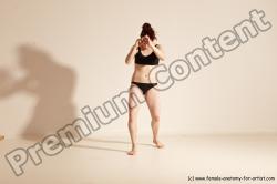 Underwear Martial art Woman White Moving poses Average long brown Dynamic poses Academic